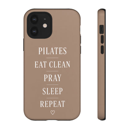 Pilates Phone Case | Eat Clean Pray Sleep Repeat Aesthetic | Wellness Girl Gift