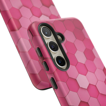 Hot Pink Hexagon Phone Case | Honeycomb Geometric Aesthetic | Cute Pink iPhone & Samsung Tough Protective Case