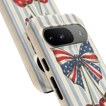 Patriotic Cherry Phone Case Americana Coquette Aesthetic iPhone Samsung
