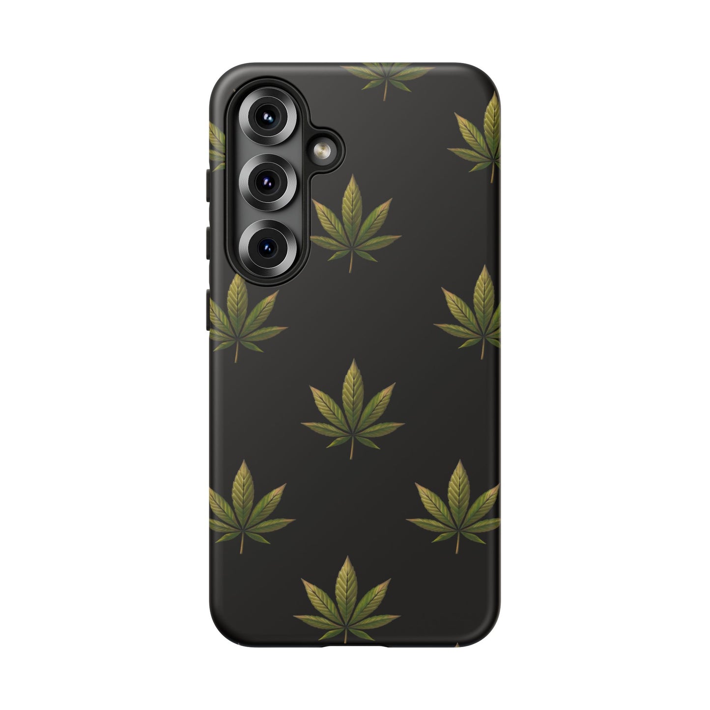 Cannabis Leaf Phone Case Green Weed Leaf Pattern Tough Protective Cover