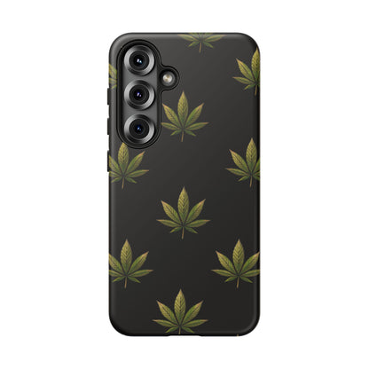 Cannabis Leaf Phone Case Green Weed Leaf Pattern Tough Protective Cover