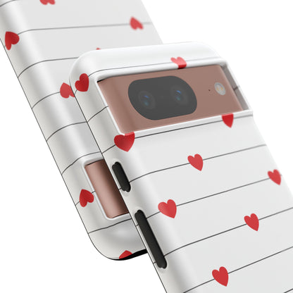 Red Heart Stripe iPhone Case | Tough Shockproof Love Aesthetic Cover