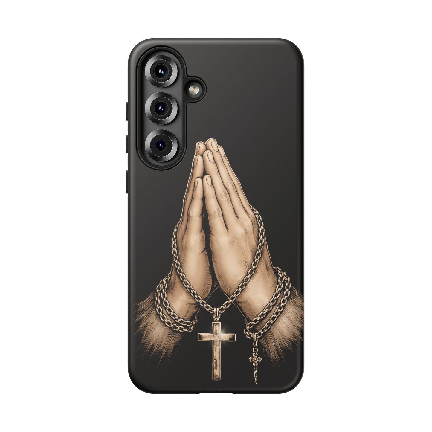 Praying Hands Cross Phone Case – Christian Faith Scripture Cover