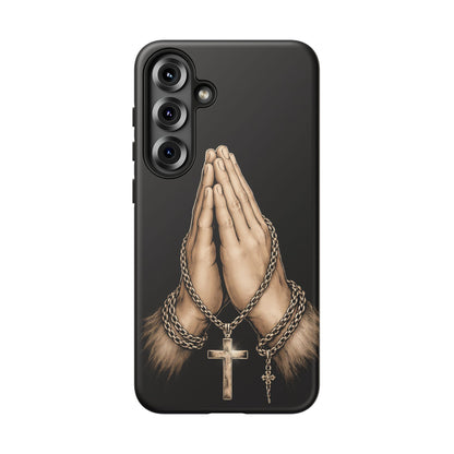 Praying Hands Cross Phone Case – Christian Faith Scripture Cover