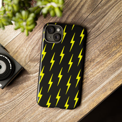 Yellow Lightning Bolt Tough Phone Case | Bold Electric Pattern Case for Iphone, Samsung Galaxy and Pixel