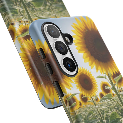Sunflower Field Phone Case | Golden Hour Floral Aesthetic | Bright Summer Tough Case