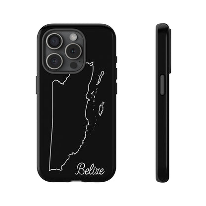 Belize Outline Phone Case – Minimal Country Map Tough Case (iPhone, Samsung, Pixel)