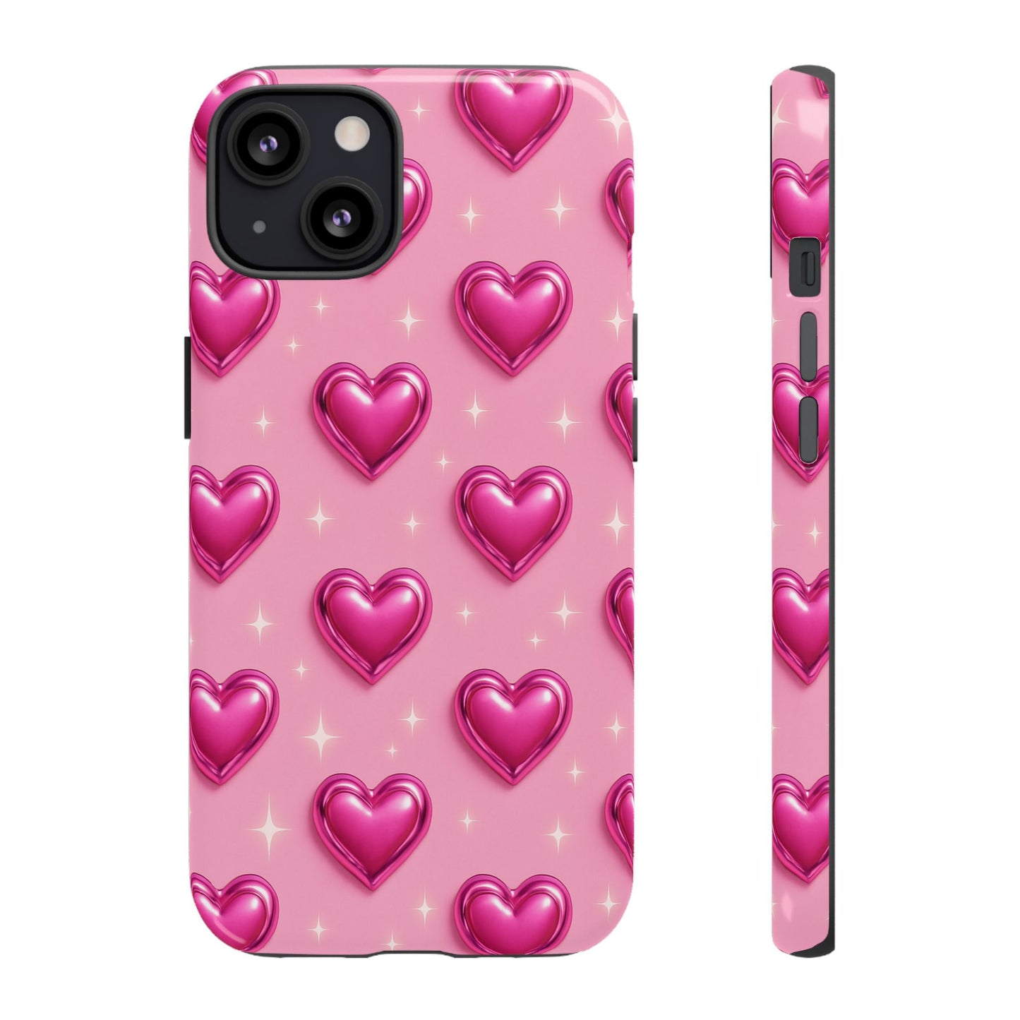 Pink Heart Pattern Phone Case | Tough Protective Case for Iphone, Samsung Galaxy and Pixel