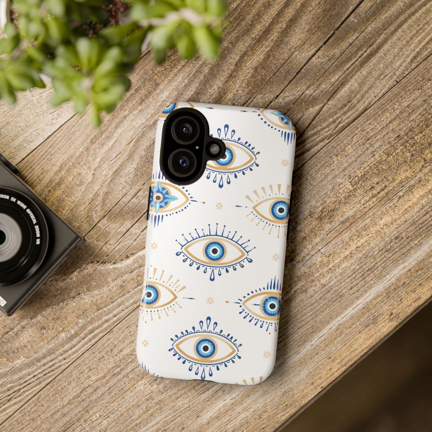 Blue Evil Eye Phone Case – Protective Slim Shockproof Cover for Iphone, Samsung Galaxy and Pixel