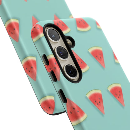 Watermelon Phone Case – Pastel Blue Summer Fruit Tough Case (iPhone, Samsung, Pixel)
