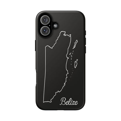 Belize Outline Phone Case – Minimal Country Map Tough Case (iPhone, Samsung, Pixel)