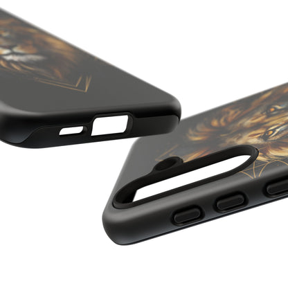 Majestic Lion Phone Case – Black Gold Luxury Lion Art Tough Protective Case
