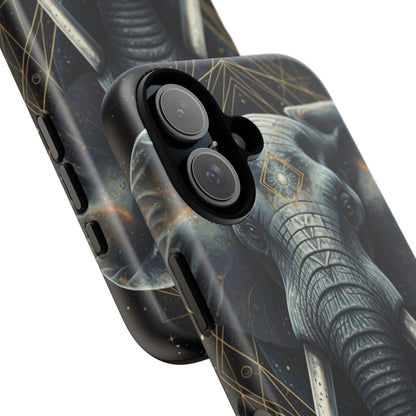 Elephant Mandala Phone Case – Black and Gold Spiritual Elephant Tough Protective Case