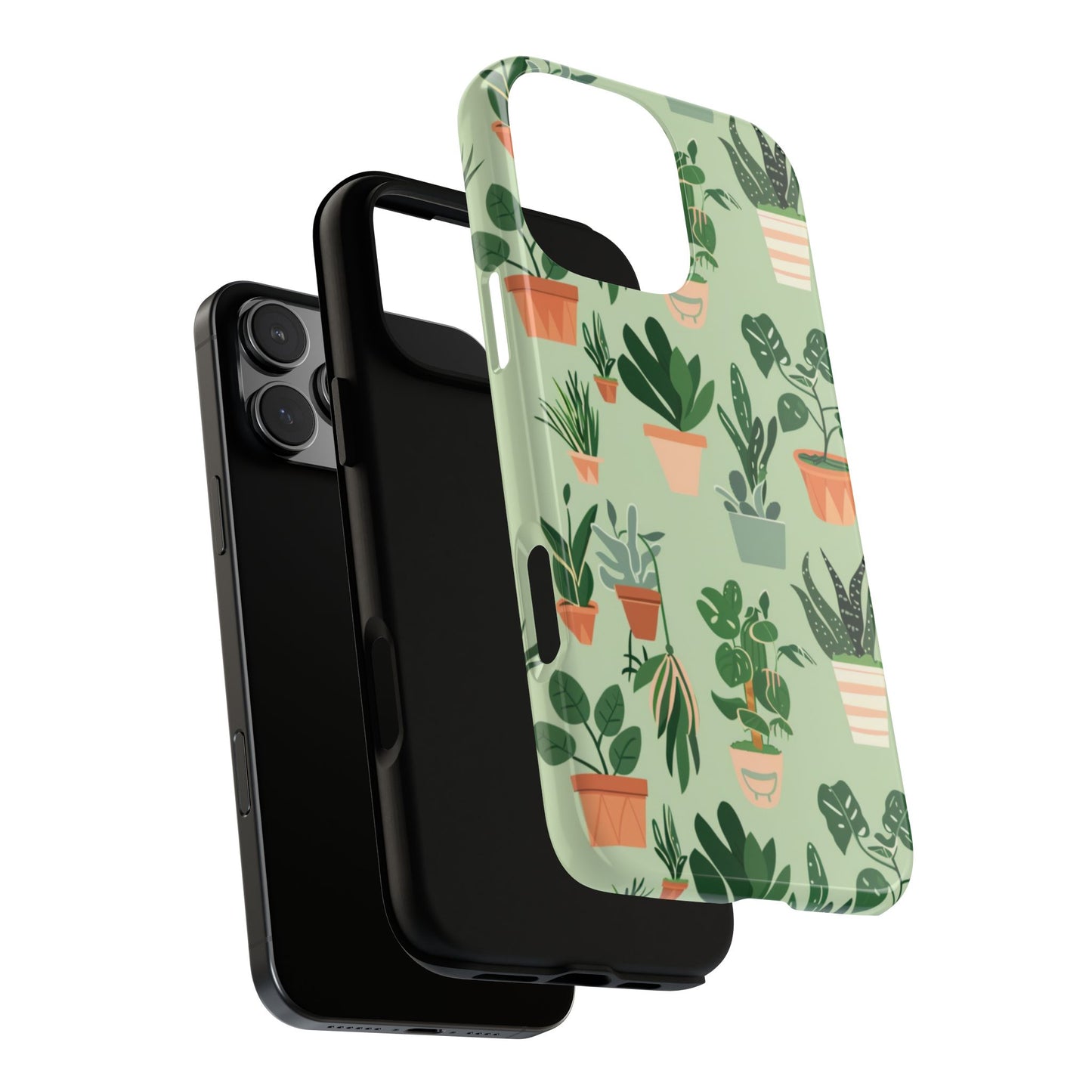 Plant Lover Phone Case | Cute Potted Plants Pattern | Botanical Aesthetic Tough Case