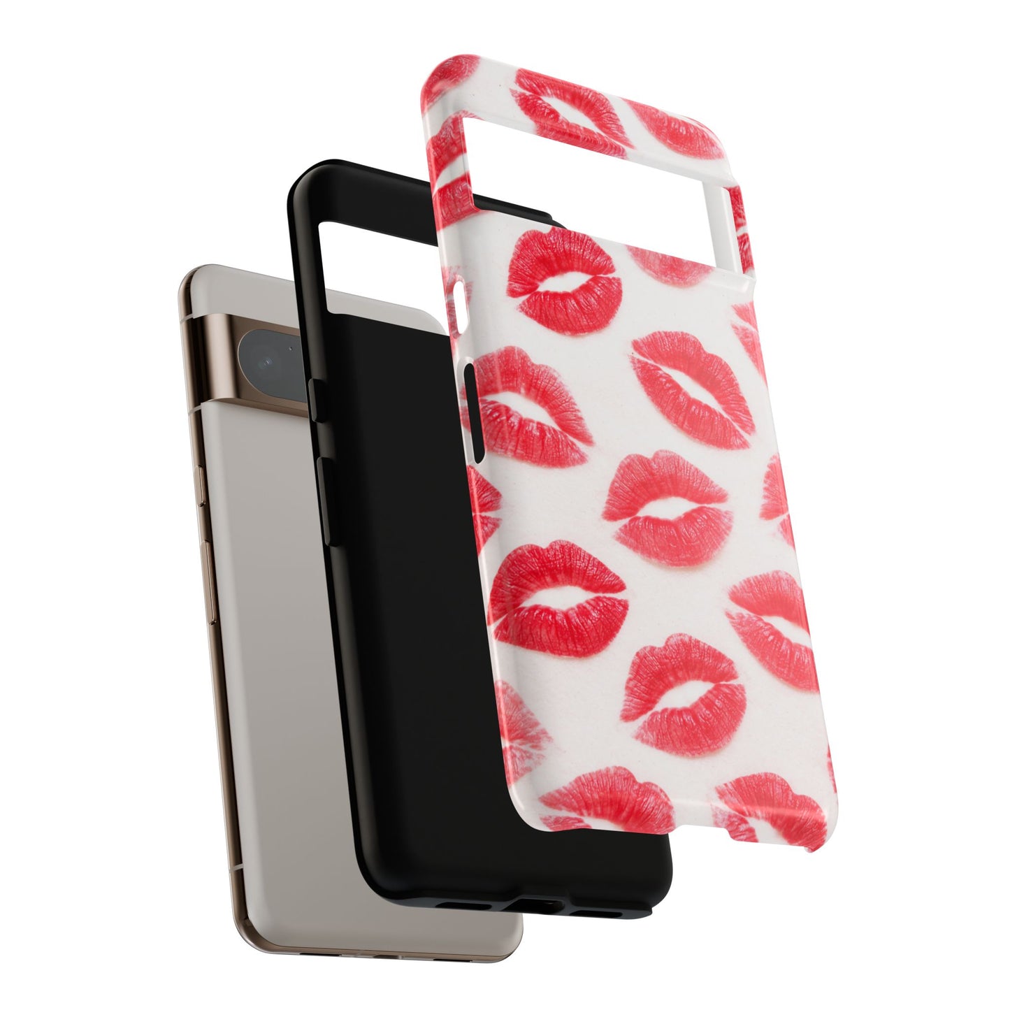 Red Lipstick Kiss Phone Case – Sexy Lip Print Pattern Tough Protective Cover