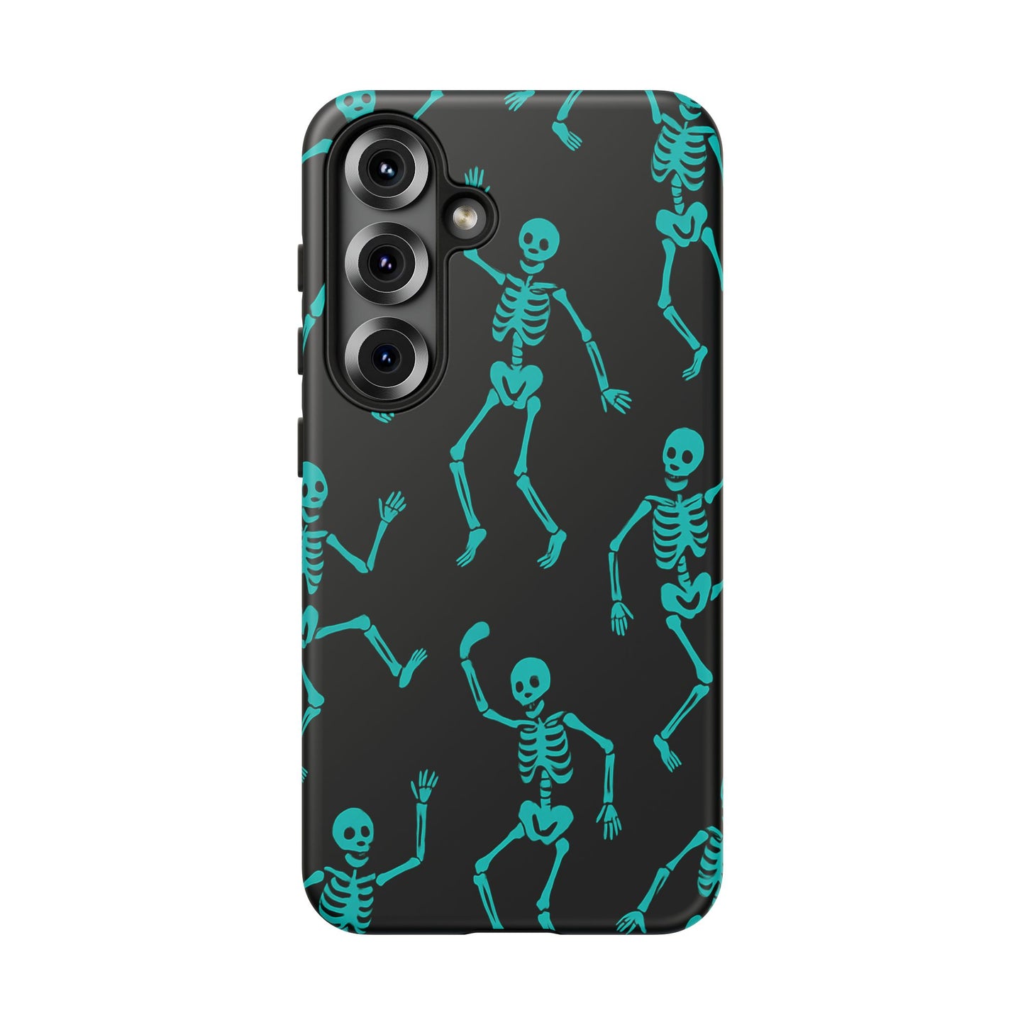 Dancing Teal Skeletons Phone Case | Tough Protective Case for Iphone, Samsung Galaxy and Pixel