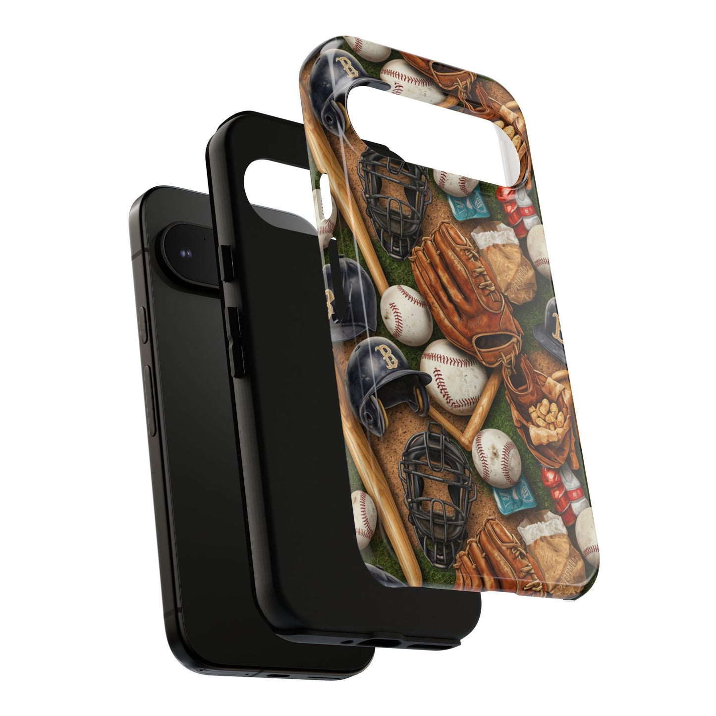 Baseball Gear Collage Phone Case – Vintage Baseball Equipment Sports Tough Case
