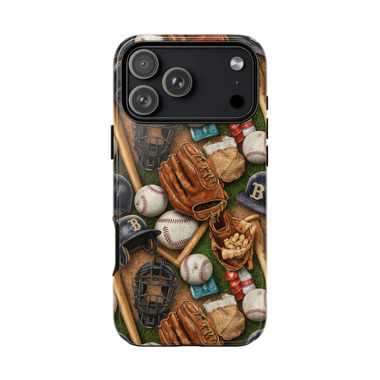 Baseball Gear Collage Phone Case – Vintage Baseball Equipment Sports Tough Case