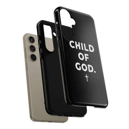 Child of God Phone Case Christian Black Aesthetic Cross Tough Cover
