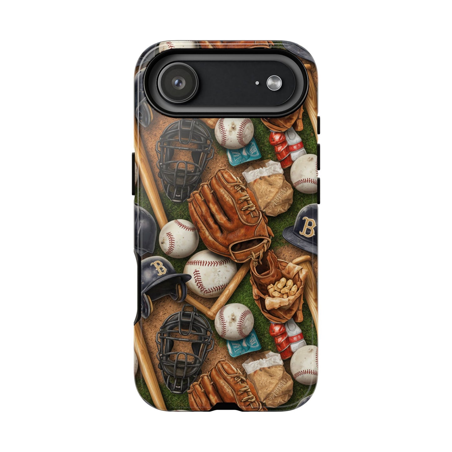 Baseball Gear Collage Phone Case – Vintage Baseball Equipment Sports Tough Case