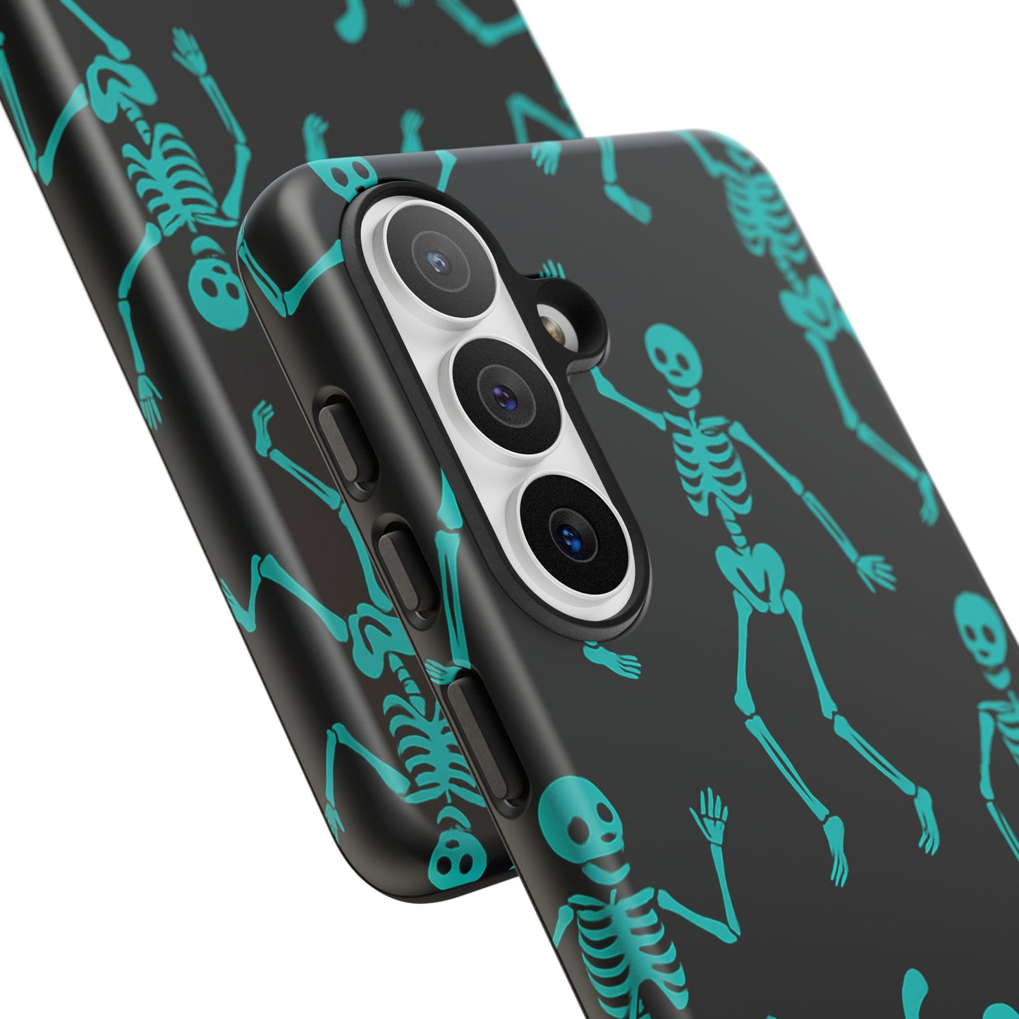 Dancing Teal Skeletons Phone Case | Tough Protective Case for Iphone, Samsung Galaxy and Pixel