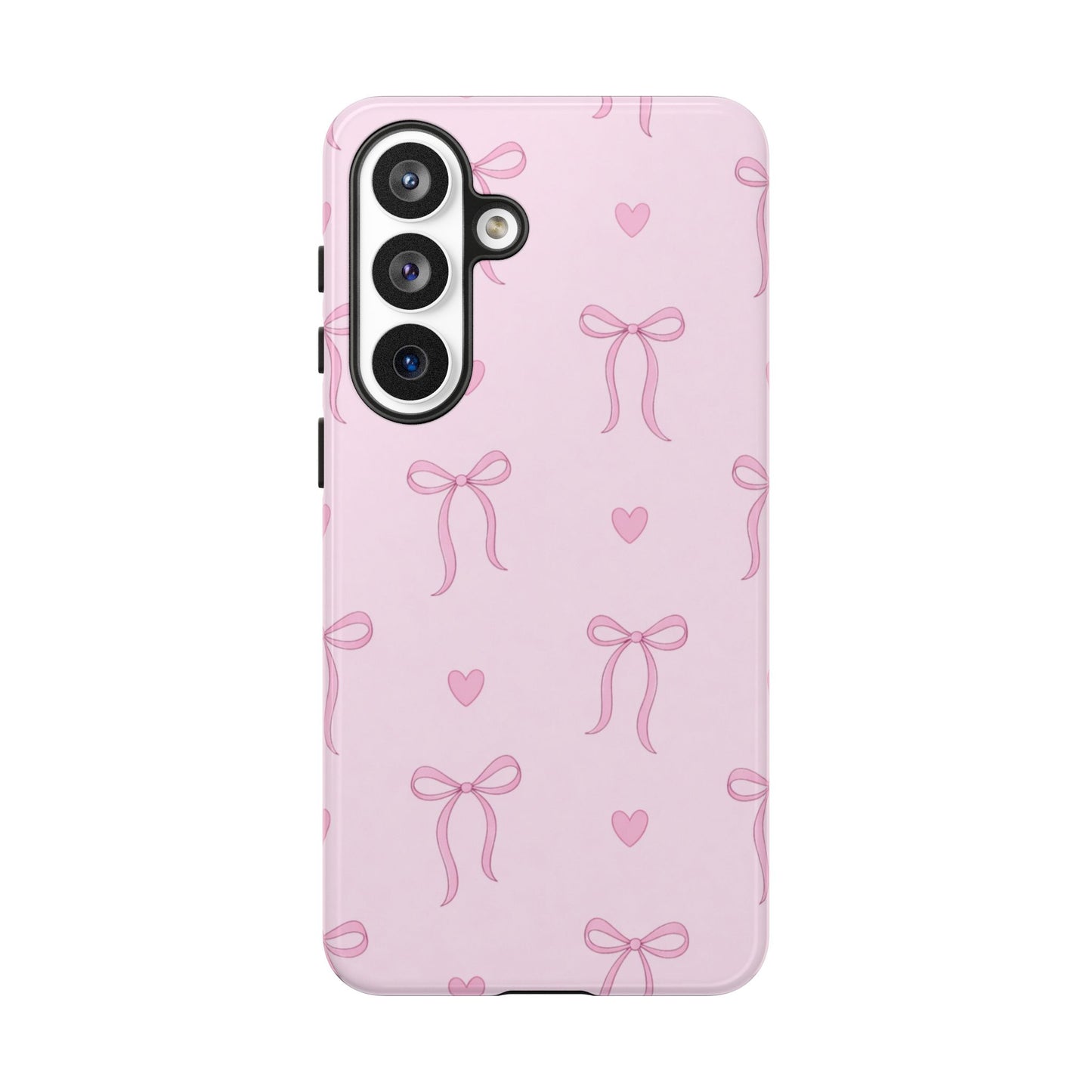 Pink Bow Heart Aesthetic Phone Case – Coquette Cute Tough Cover