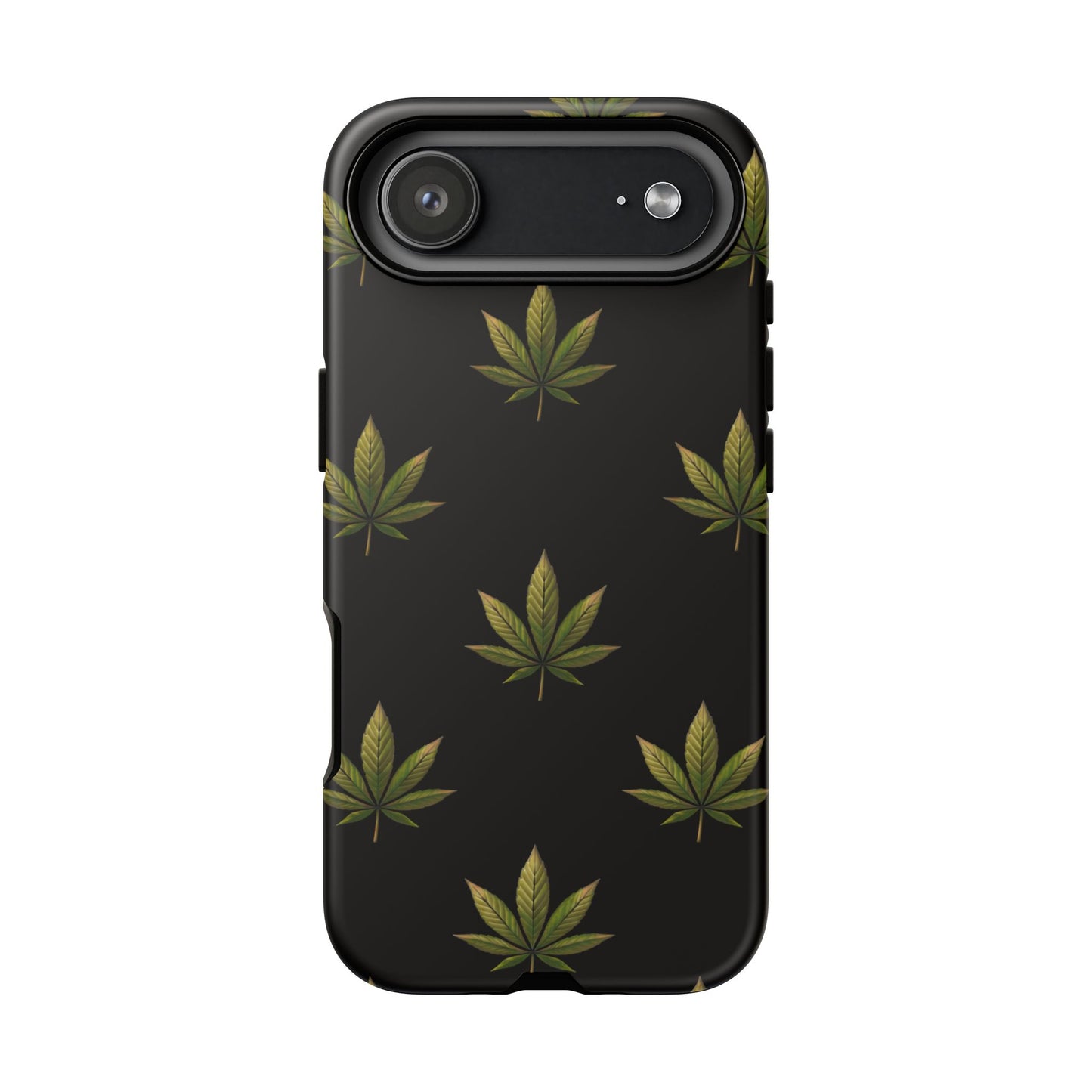 Cannabis Leaf Phone Case Green Weed Leaf Pattern Tough Protective Cover
