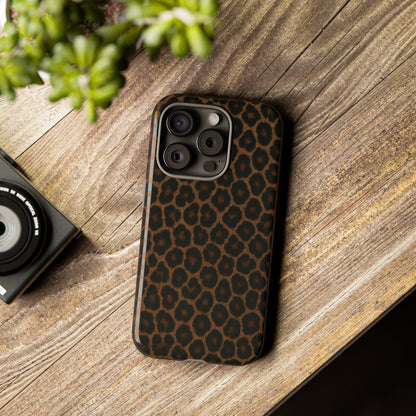 Brown Leopard Print Phone Case | Classic Animal Print Aesthetic Tough Protective Case