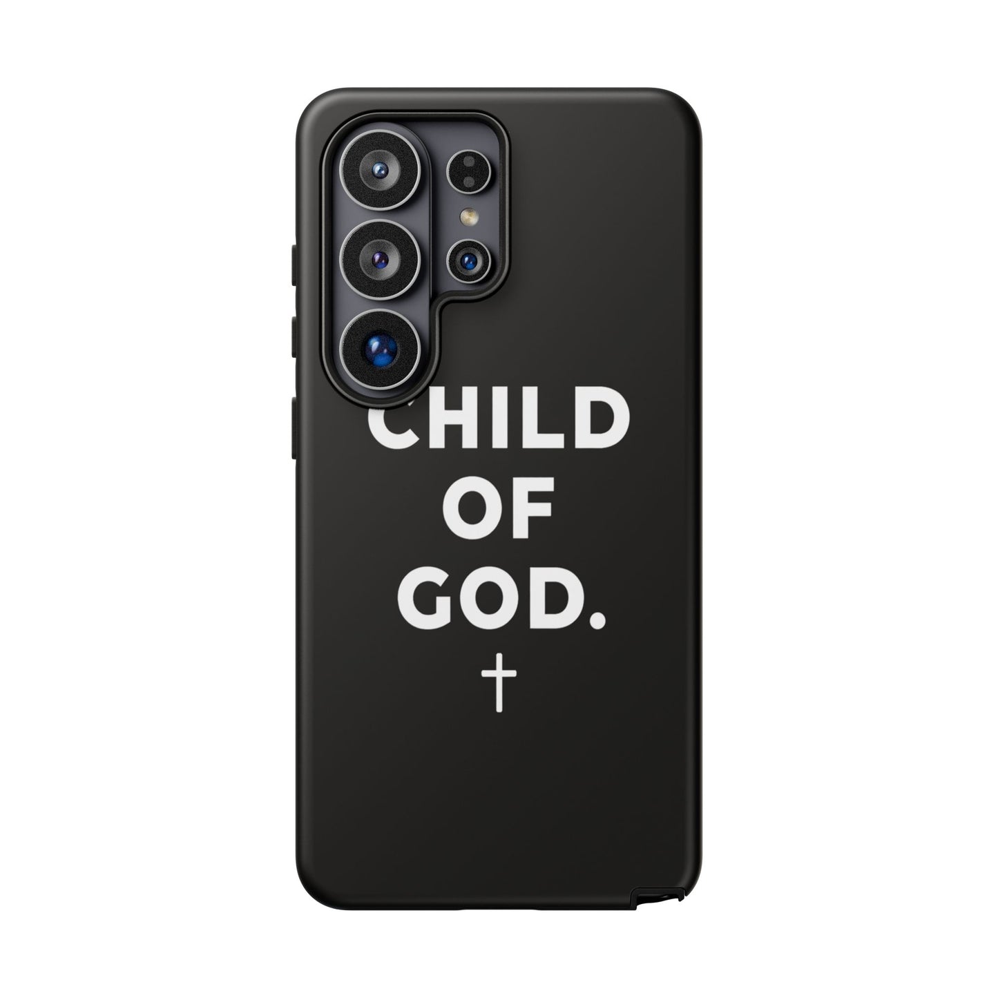 Child of God Phone Case Christian Black Aesthetic Cross Tough Cover
