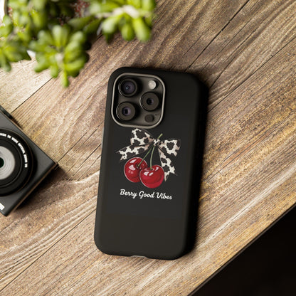 Cherry Cow Print Phone Case | Coquette Bow Aesthetic iPhone & Samsung Tough Case
