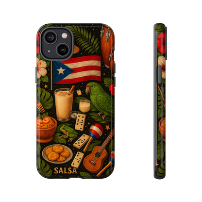Puerto Rican Culture Phone Case | Boricua Icons Caribbean Aesthetic Tough Protective Case