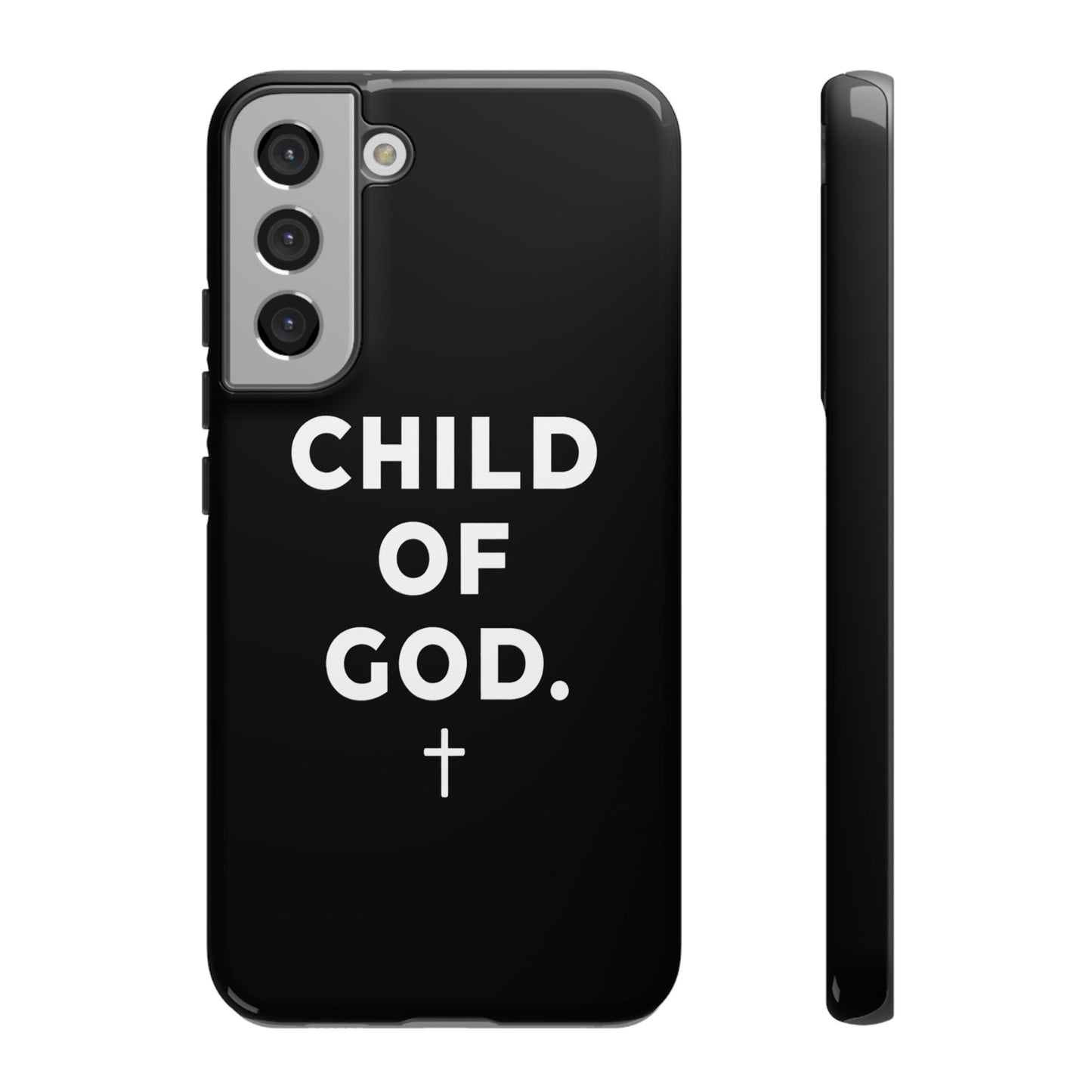 Child of God Phone Case Christian Black Aesthetic Cross Tough Cover
