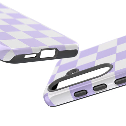 Lavender Checkerboard Phone Case | Pastel Aesthetic Tough Case