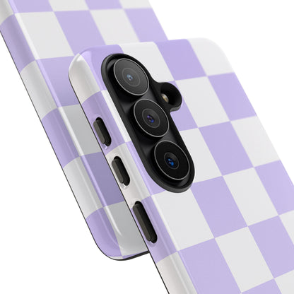 Lavender Checkerboard Phone Case | Pastel Aesthetic Checkered iPhone & Samsung Tough Case