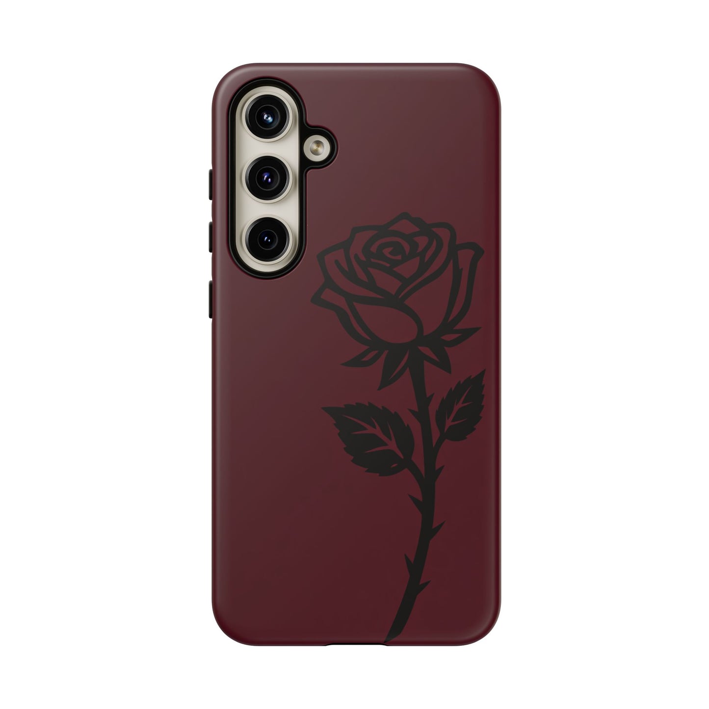 Black Rose Burgundy iPhone Case | Dark Aesthetic Shockproof Protective Cover