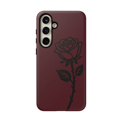 Black Rose Burgundy iPhone Case | Dark Aesthetic Shockproof Protective Cover