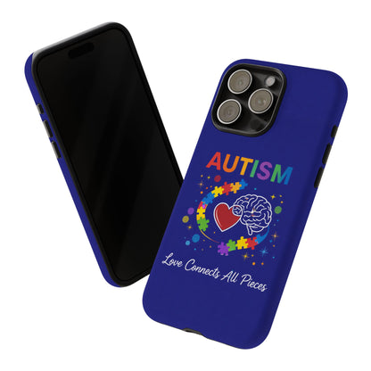 Autism Awareness Tough Case – "Love Connects All Pieces" Phone Case for Iphone, Samsung Galaxy and Pixel