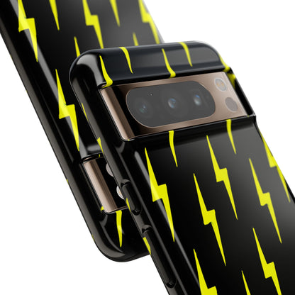 Yellow Lightning Bolt Tough Phone Case | Bold Electric Pattern Case for Iphone, Samsung Galaxy and Pixel