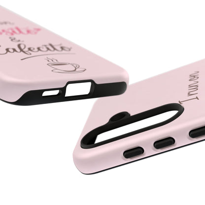 I Run on Diosito y Cafecito Phone Case, Pink Aesthetic Latina Faith Coffee Case, Girly Protective iPhone Samsung Cover