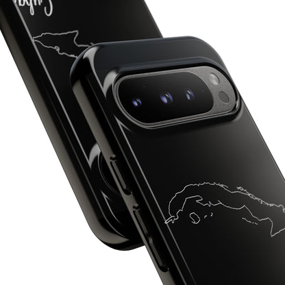 Cuba Outline Phone Case – Minimal Country Map Tough Case (iPhone, Samsung, Pixel)
