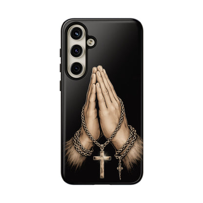 Praying Hands Cross Phone Case – Christian Faith Scripture Cover