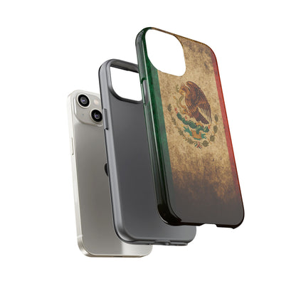 Vintage Mexico Flag Phone Case – Mexican Pride Grunge Flag Aesthetic Tough Case