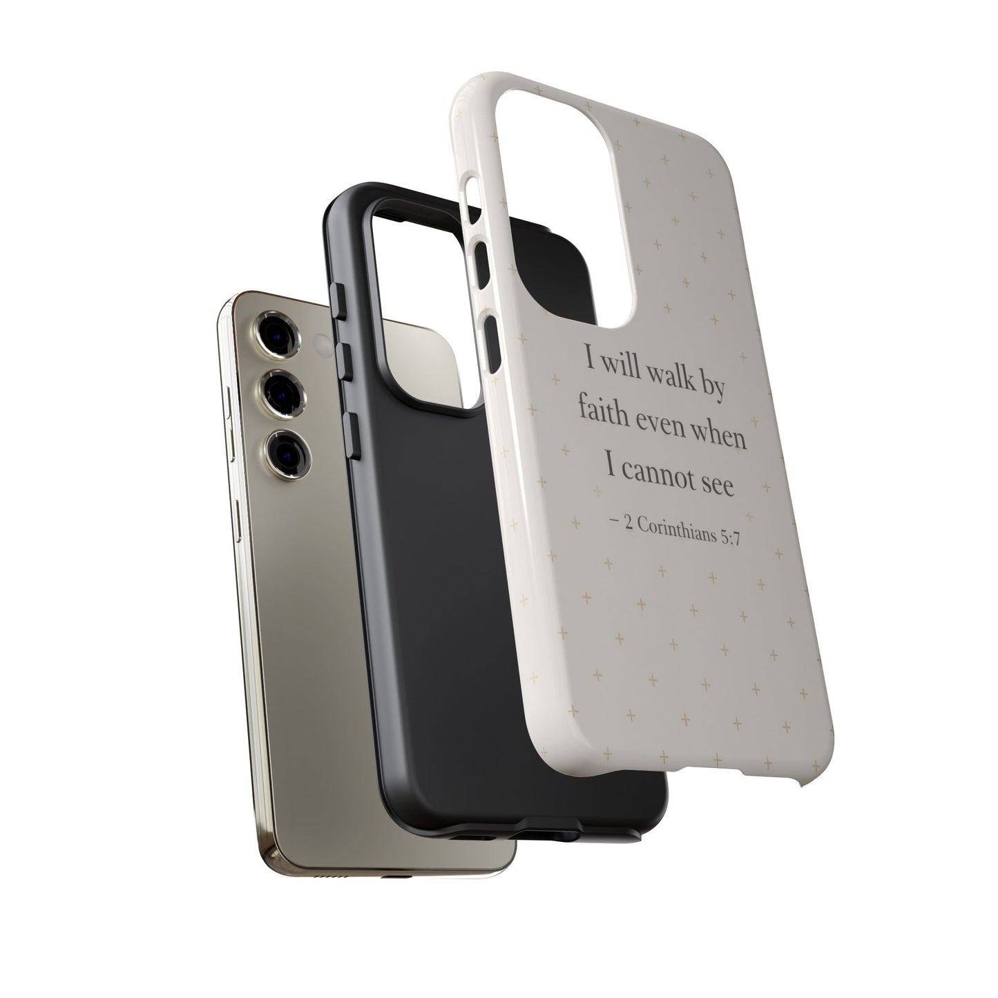 Walk by Faith Phone Case 2 Corinthians 5:7 Christian Bible Cover
