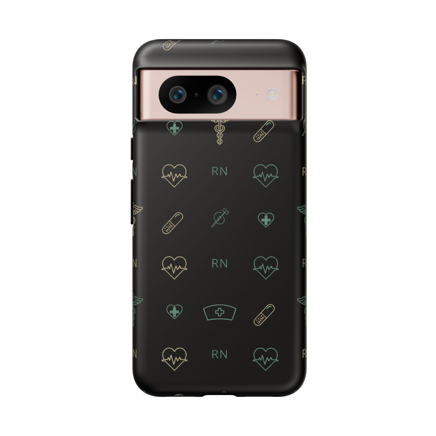 RN Nurse Phone Case – Minimal Medical Icon Pattern Healthcare Worker Tough Case