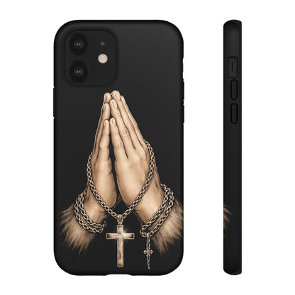 Praying Hands Cross Phone Case – Christian Faith Scripture Cover