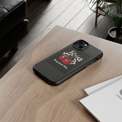 Cherry Cow Print Phone Case | Coquette Bow Aesthetic iPhone & Samsung Tough Case
