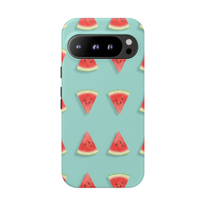 Watermelon Phone Case – Pastel Blue Summer Fruit Tough Case (iPhone, Samsung, Pixel)