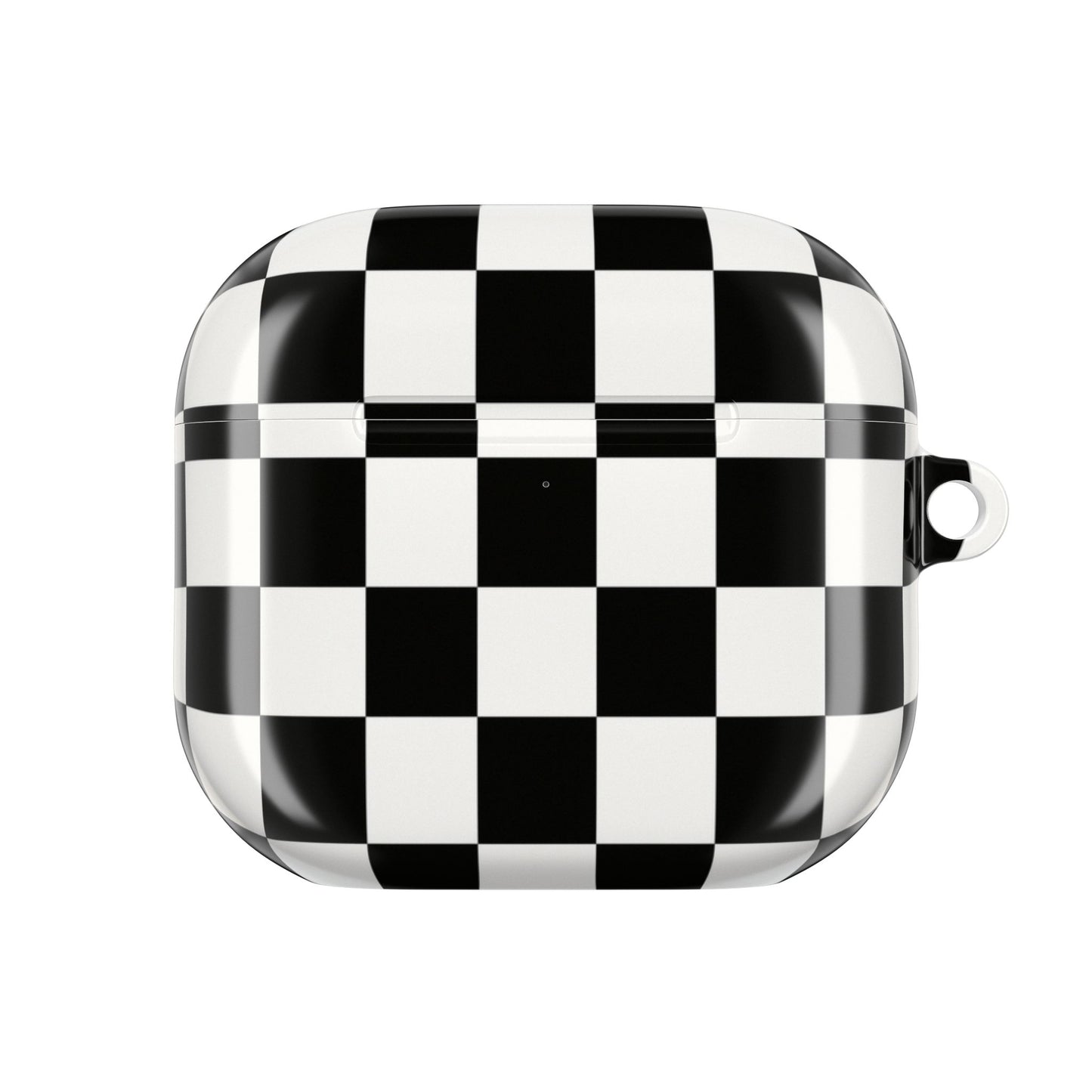 Checkerboard AirPod Case – Black & White Retro Pattern