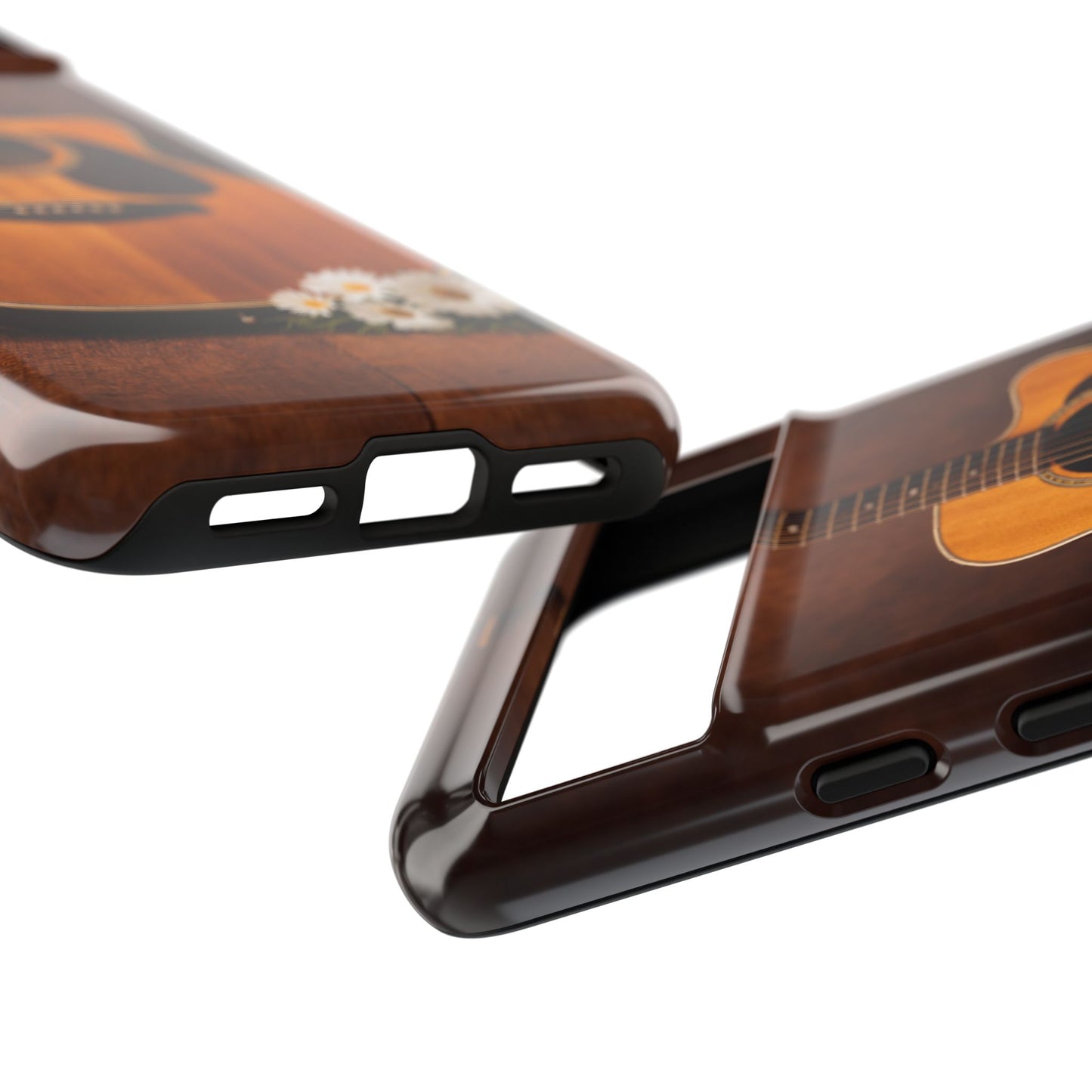 Acoustic Guitar Daisy Phone Case | Rustic Music Lover Tough Cover