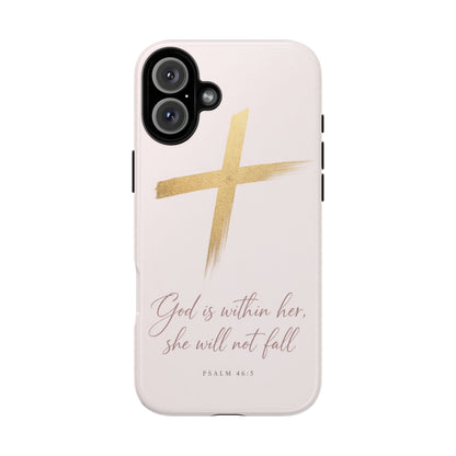 Psalm 46:5 God Is Within Her Christian Cross Phone Case Faith Gift
